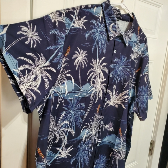 Men's Blue Palm Trees Hawaiian Shirt size XXL - Picture 3 of 16